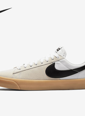 Nike/耐克SB ZOOM BLAZER LOW白色黑色浅棕男女板鞋DC7695-100