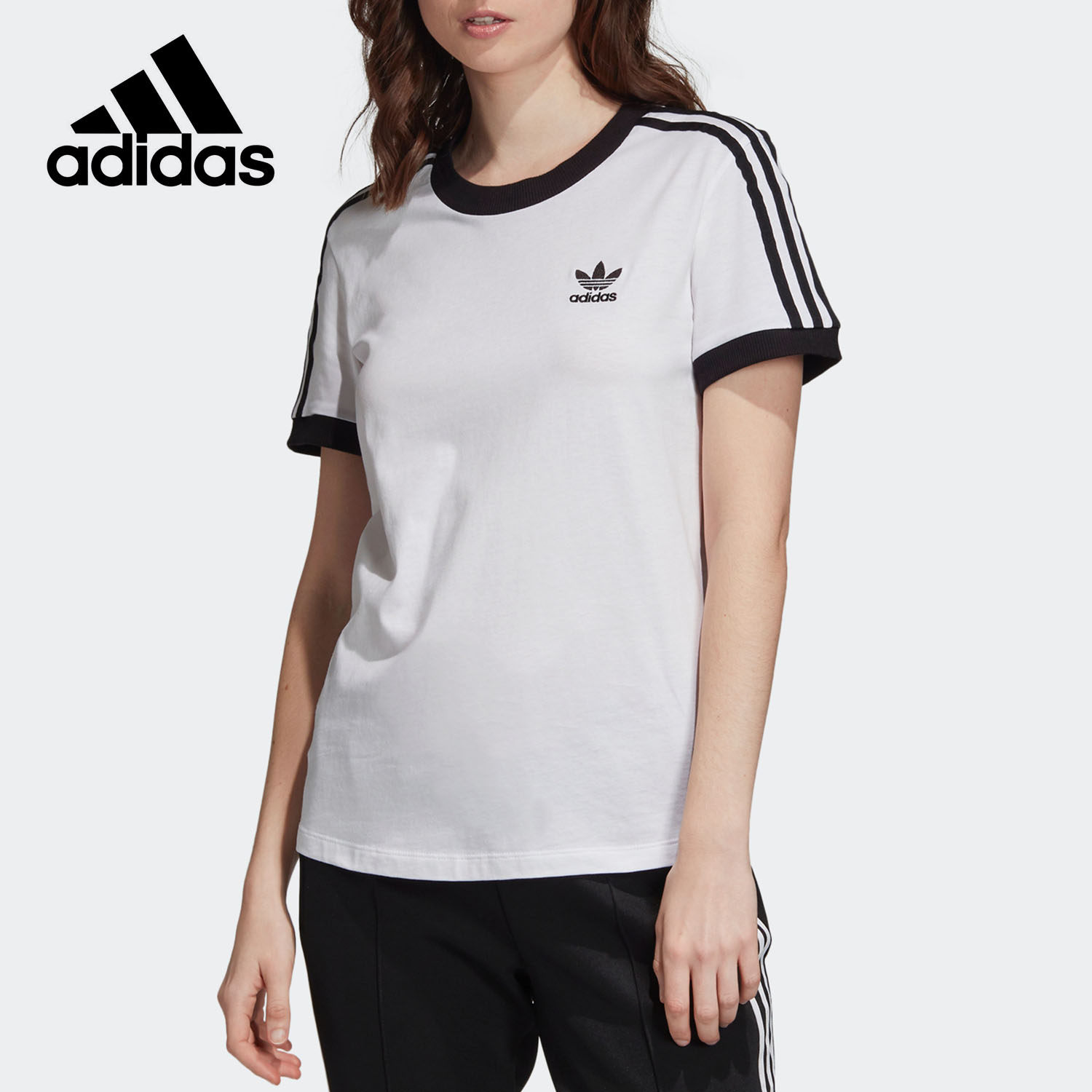 Adidas/阿迪达斯正品三叶草3 STR TEE 女子运动短袖T恤 ED7483
