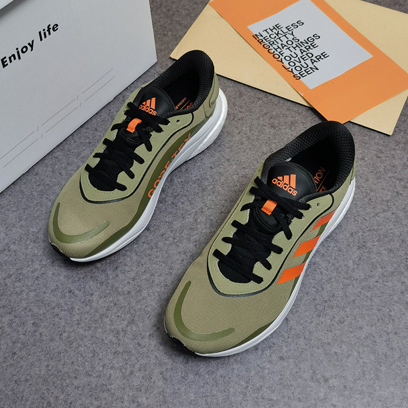 Adidas/阿迪达斯浅灰绿色军绿色橙色男子休闲时尚跑步鞋GW9110