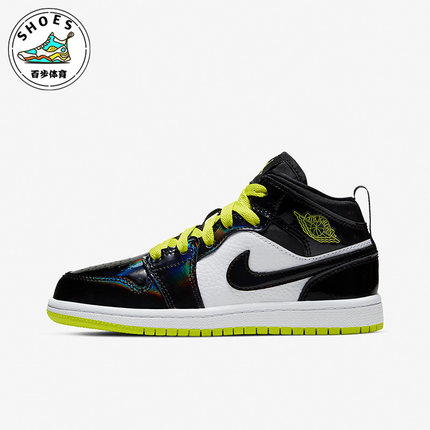 Nike/耐克正品Jordan 1 Mid AJ1女子GS大童耐磨篮球鞋 BQ6932-003