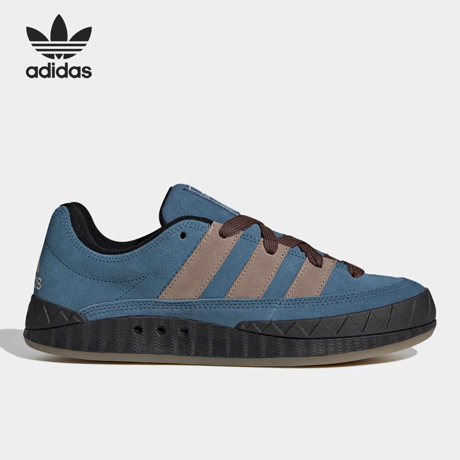 Adidas/阿迪达斯三叶草adimatic蓝色浅卡其色男女运动板鞋HQ6901
