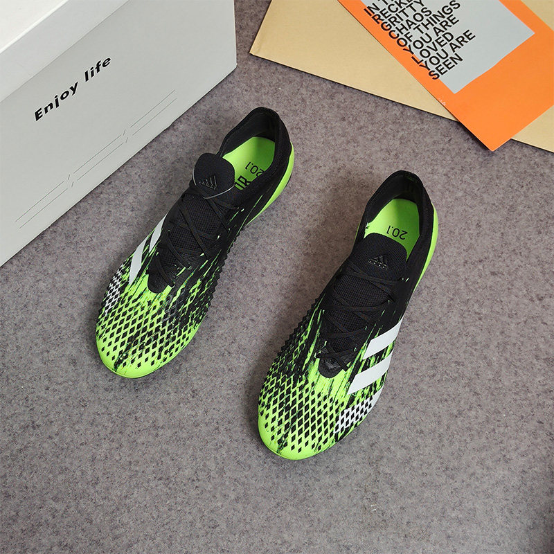 Adidas/阿迪达斯薄荷绿黑色白色男子休闲运动高端足球鞋FW9748