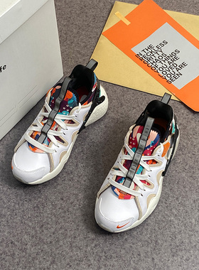 Nike/耐克Air Huarache奶油色黑色橙色女子跑步休闲鞋FD4621-181