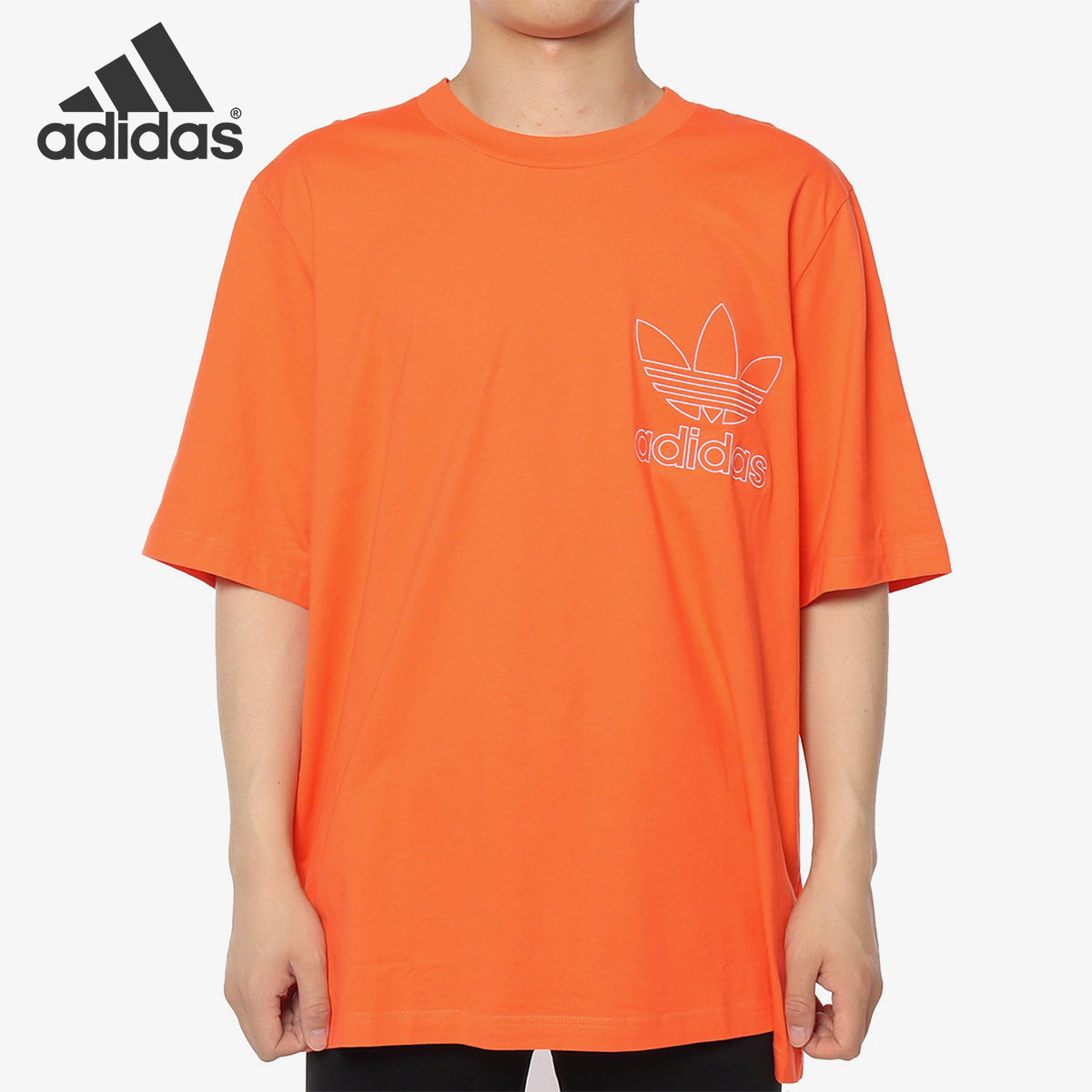 Adidas/阿迪达斯三叶草OUTLINE TEE男子舒适休闲运动T恤DZ4578