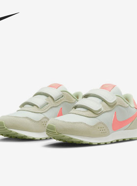 Nike/耐克MD VALIANT白色粉蜜瓜绿儿童休闲耐磨跑步鞋CN8559-107