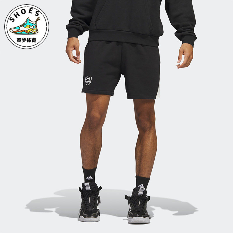 Adidas/阿迪达斯DON SHORT黑男子运动休闲训练透气拼接短裤IB3030
