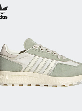 Adidas/阿迪达斯三叶草RETROPY绿色乳白色矾土棕女子跑步鞋IF5408