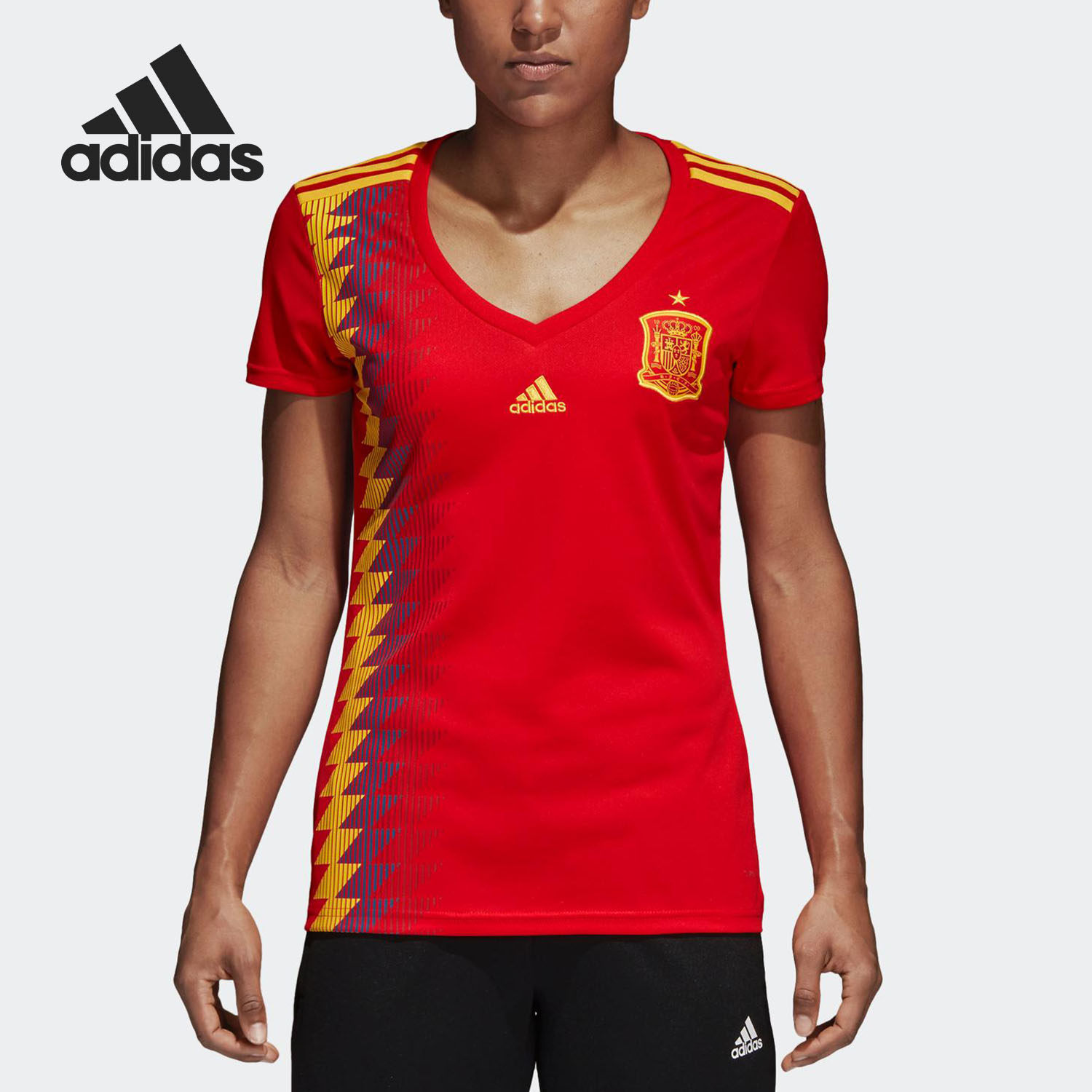 Adidas/阿迪达斯正品 2018西班牙女子主场短袖足球球衣迷服BR2716