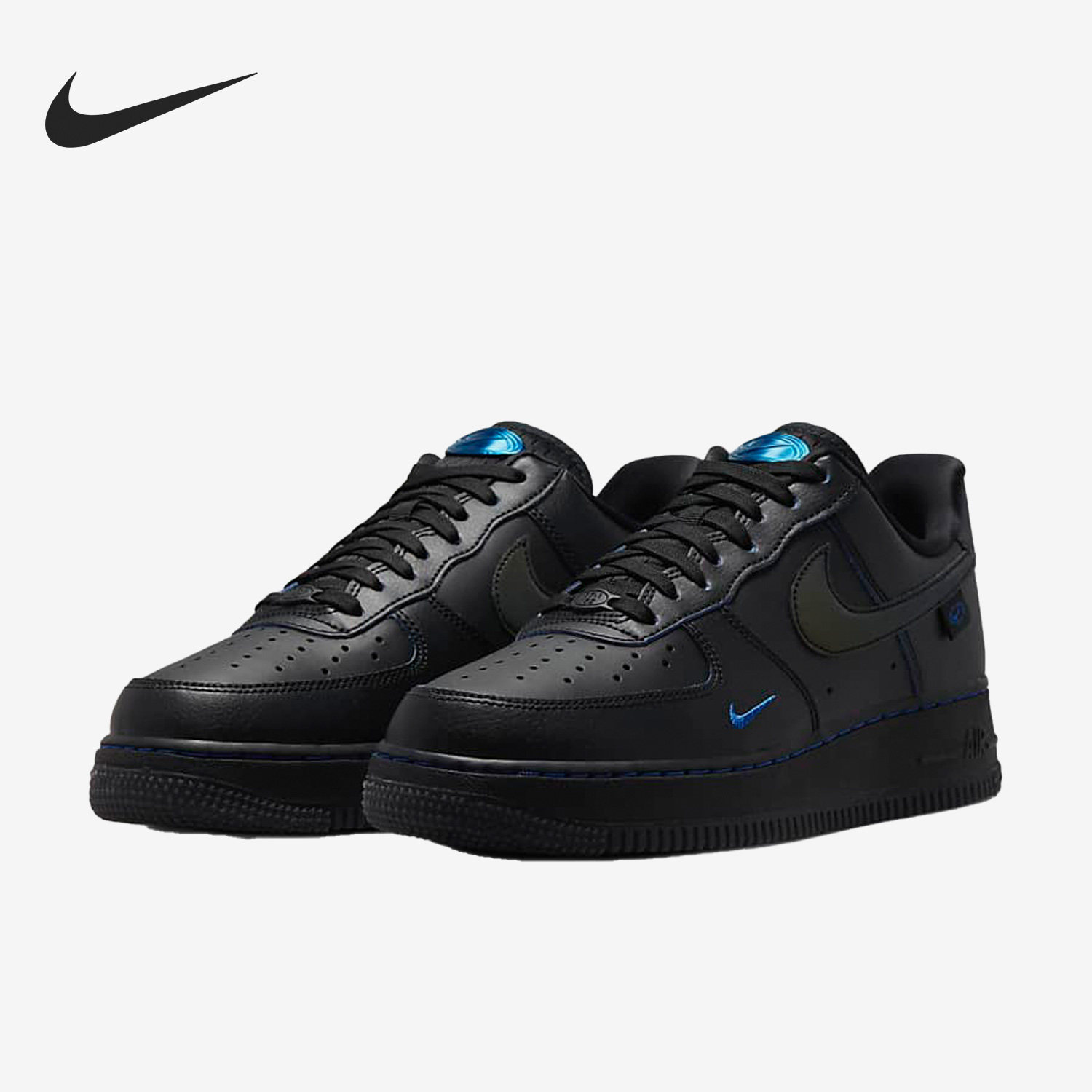Nike/耐克黑武士蓝饰边黑色男女休闲运动透气低帮板鞋FB1840-001