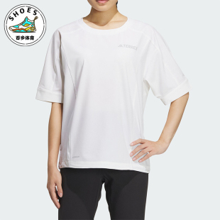 T恤IX0115 户外透气女士休闲运动宽松短袖 Adidas 阿迪达斯正品