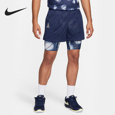 Nike/耐克正品DRI-FIT男士透气二合一篮球运动短裤FQ1023-410