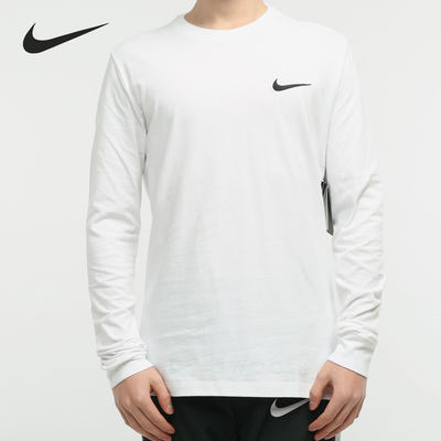 Nike/耐克白男子潮流休闲时尚跑步训练舒适圆领运动T恤DA0336-100