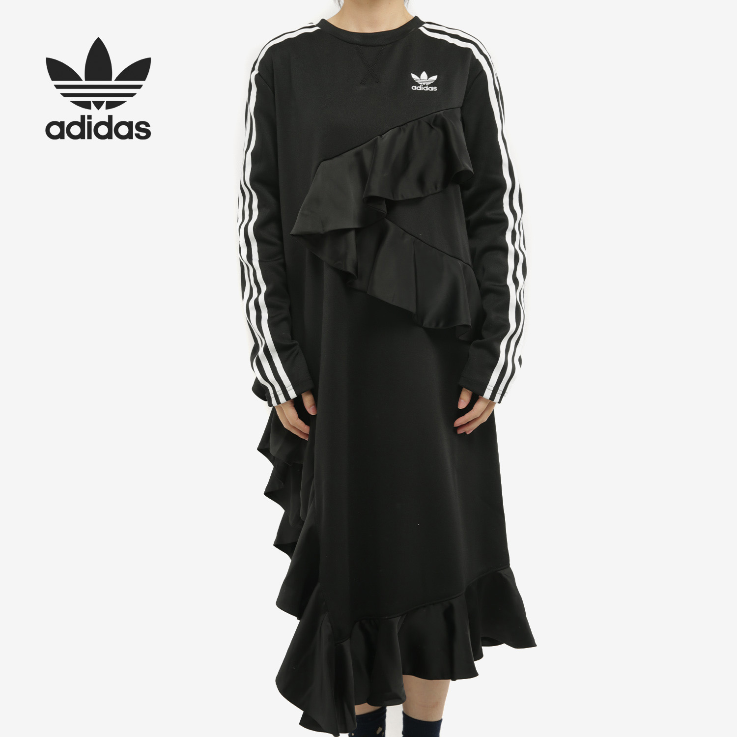 阿迪达斯荷叶边女子连衣裙