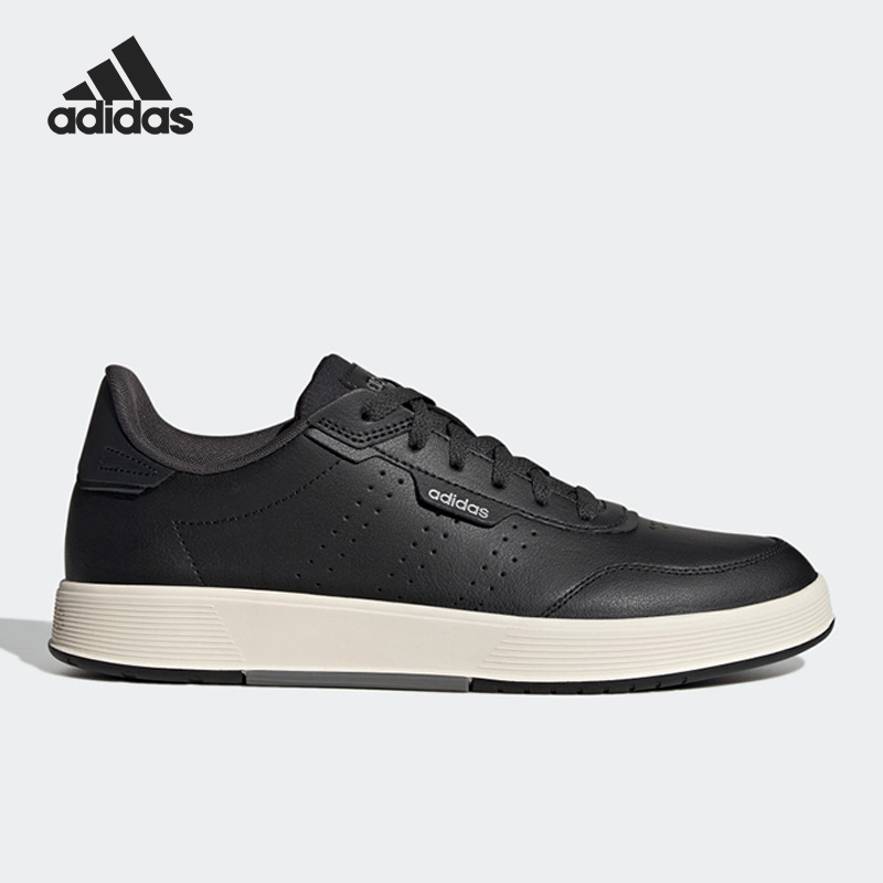 Adidas/阿迪达斯COURT黑色米色男子休闲运动舒适低帮板鞋GX5948