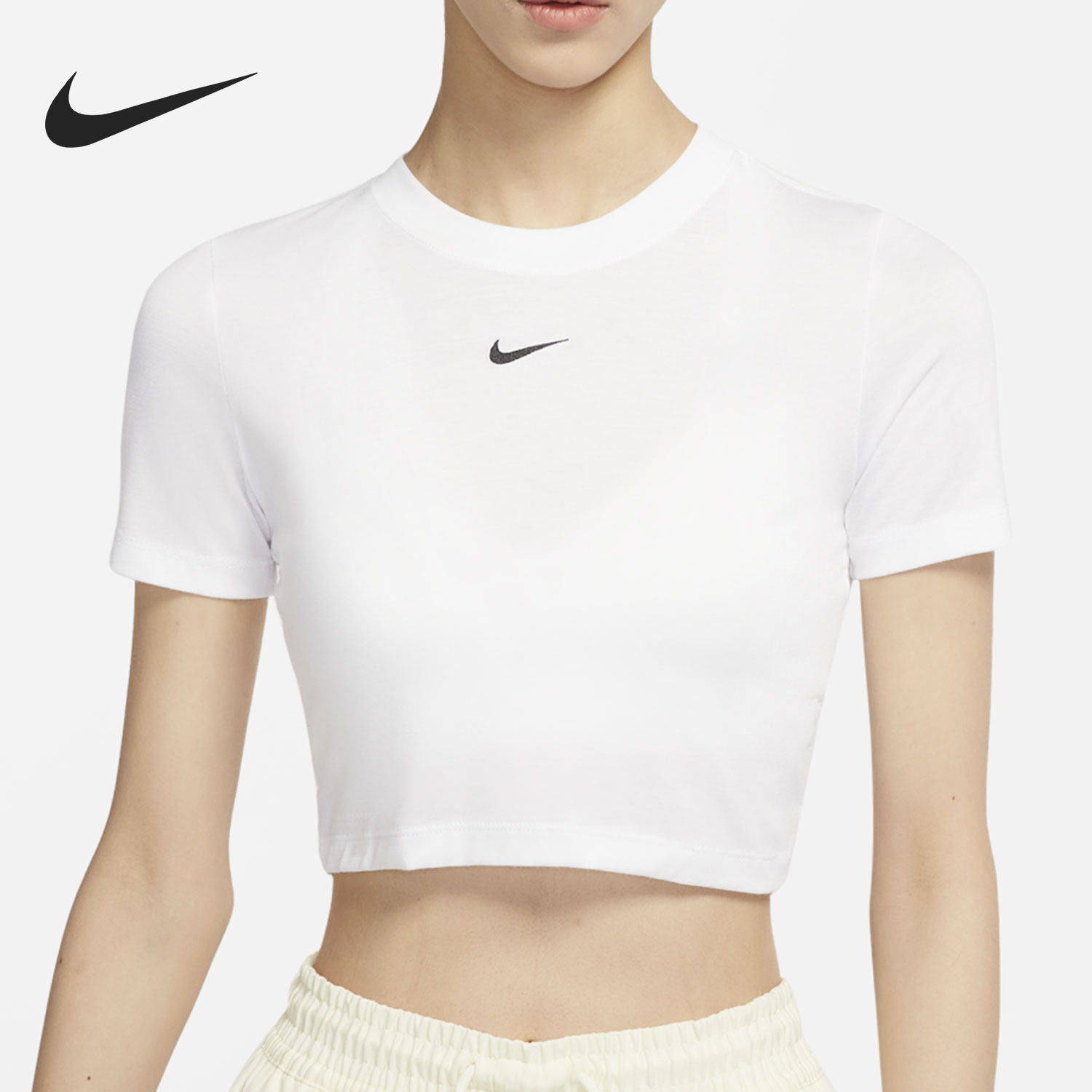 Nike/耐克SPORTSWEAR ESSENTIAL白女子休闲短款运动T恤DD1329-100