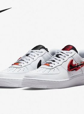 Nike/耐克空军朱红黑色男子休闲运动透气黑白低帮板鞋DH7579-100