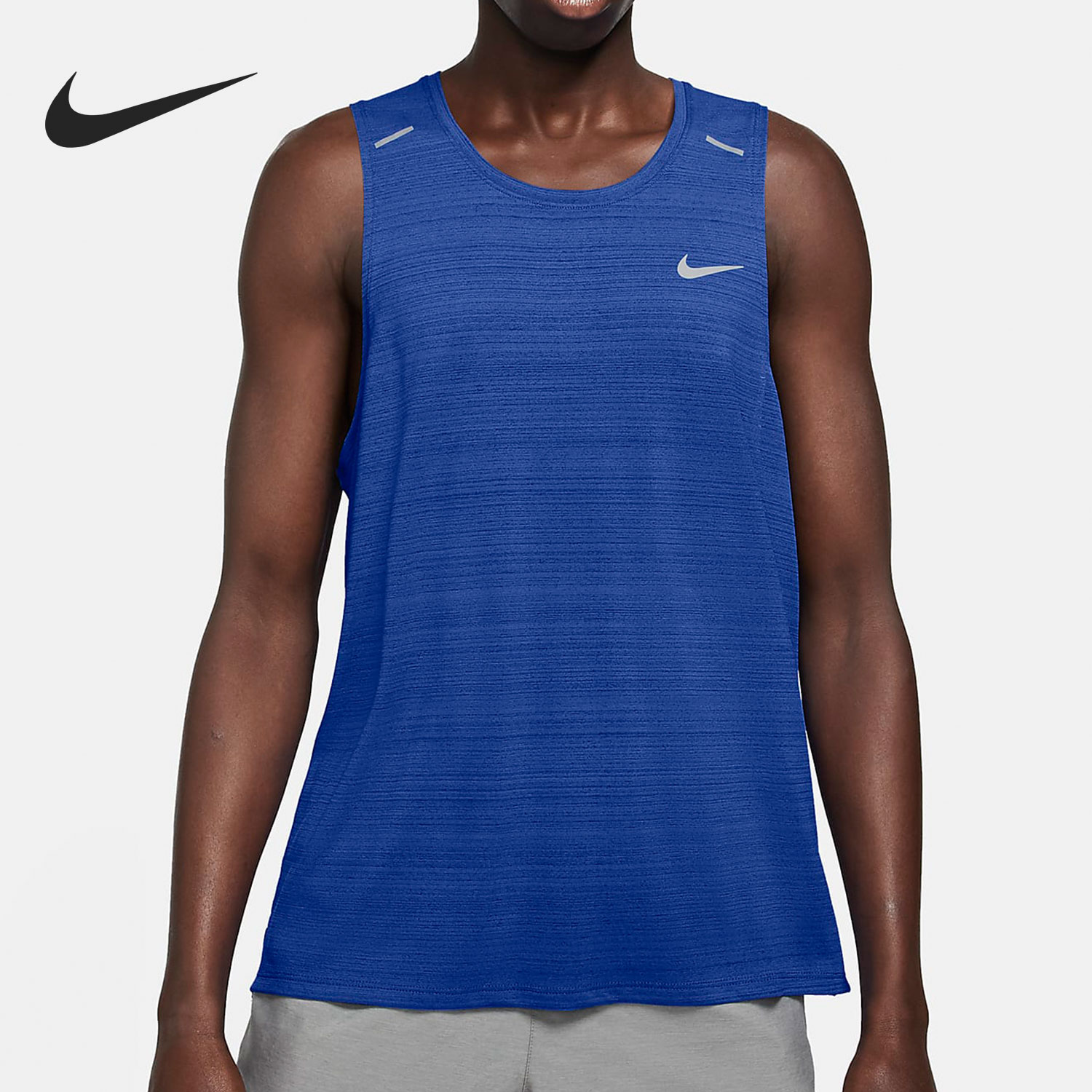Nike/耐克男子时尚休闲舒适跑步透气反光无袖运动T恤CU5983-480