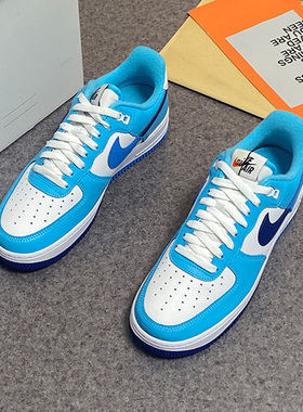 Nike/耐克空军浅蓝灰色男子休闲运动轻便蓝白低帮板鞋DZ2522-100