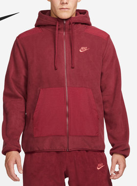 Nike/耐克红粉红玫瑰红男子休闲运动保暖防风夹克外套DD4883-677