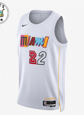 Nike/耐克正品迈阿密热火队DRI-FIT  男子篮球球衣 DO9599-100