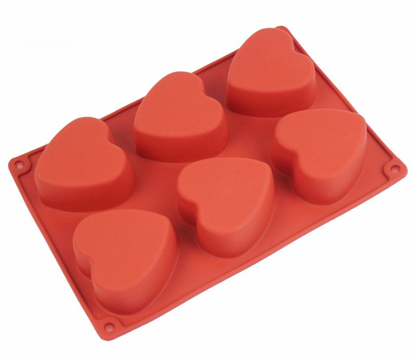 6连心形绿豆糕月饼面包子馒头蒸蛋糕慕斯硅胶模具精油手工皂模