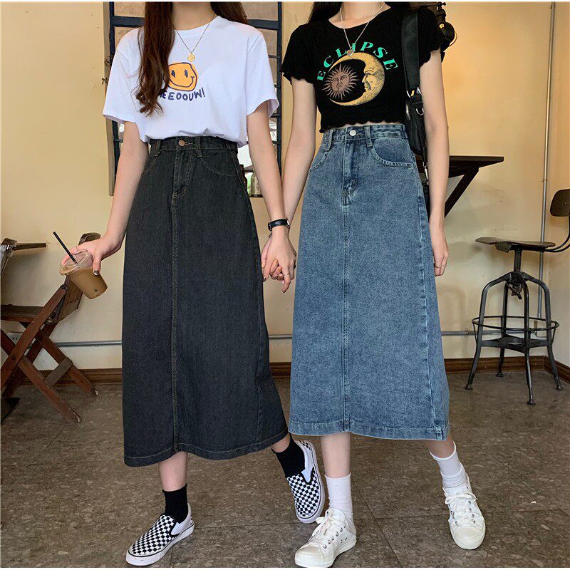TP夏季新款高腰牛仔裙女