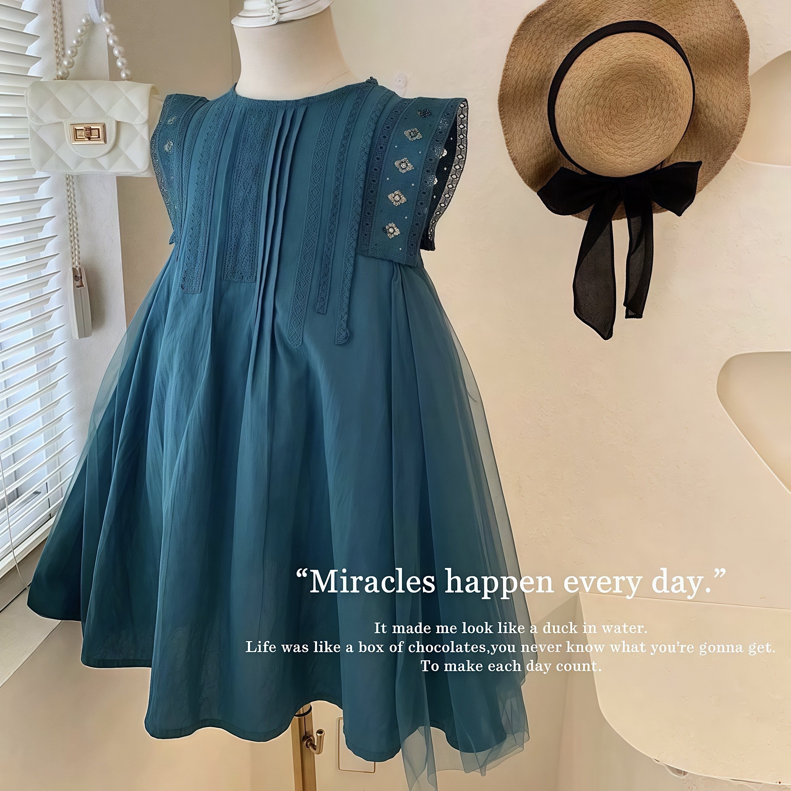 韩国童装2026女童夏季网纱拼接大裙摆无袖森系背心连衣裙儿童裙子