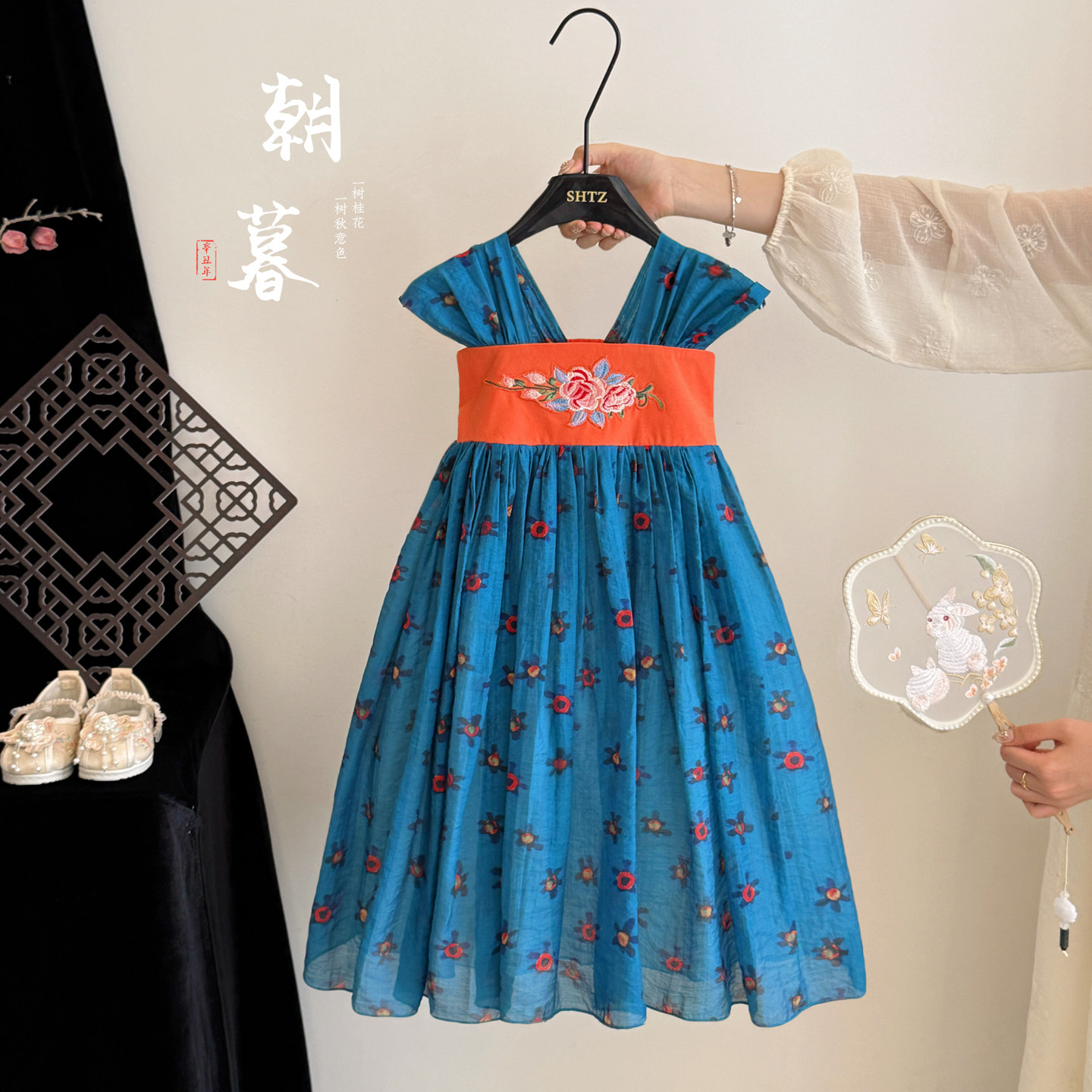 女童汉服连衣裙夏季2026新款新中式国风儒裙小女孩古风刺绣公主裙