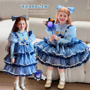 女童朱迪兔子警官连衣裙秋冬款超好看洛丽塔公主裙儿童加厚毛衣裙