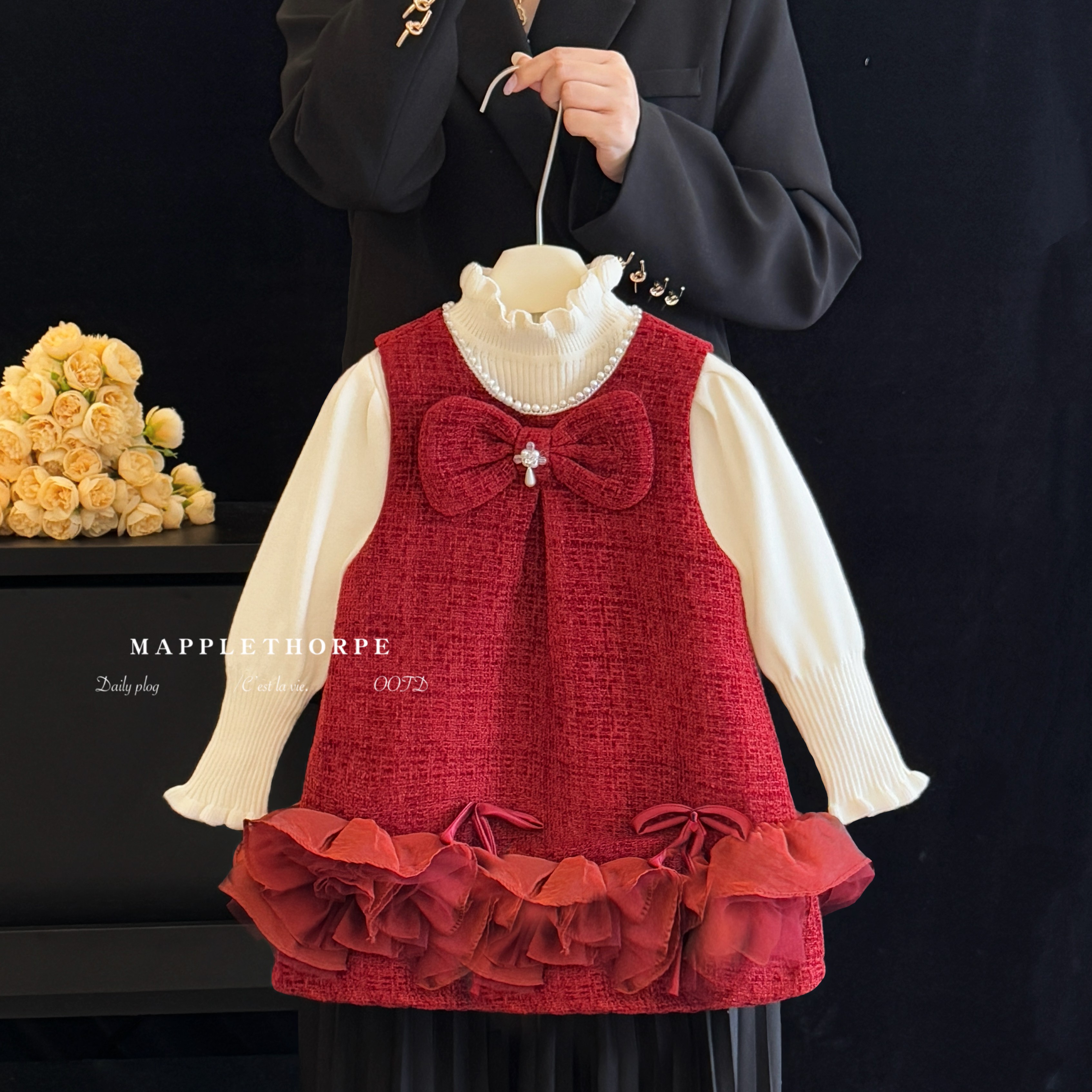 女童连衣裙秋冬超仙蓬蓬网纱裙