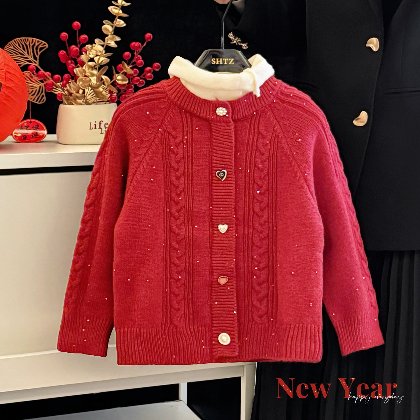 女童红色毛衣秋冬季半高领假两件针织衫中大童洋气时髦新年衣服潮,童装/婴儿装/亲子装,毛衣/针织衫,淘宝优惠券,粉丝福利购,淘宝优惠卷