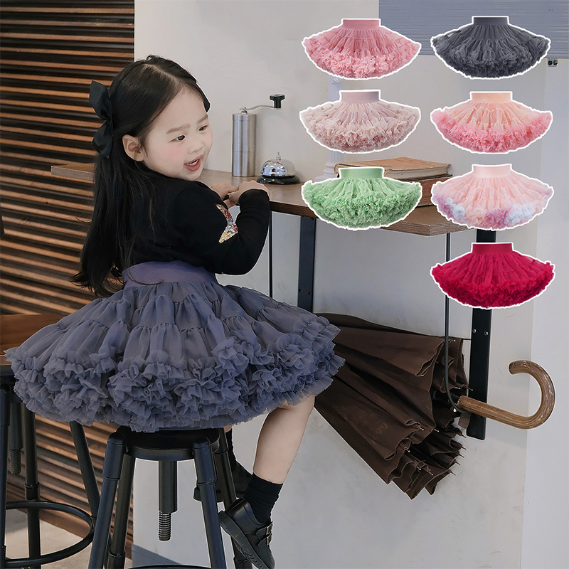 2代儿童TUTU半身裙全网纱宽腰