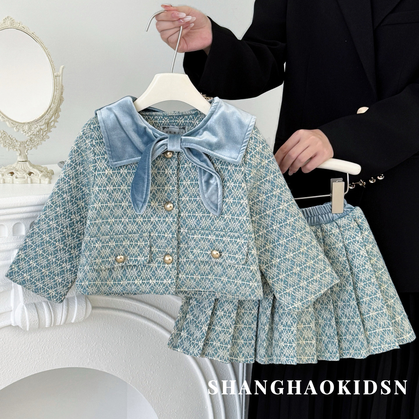 女童小香风套装春秋季2025新款外套百褶裙儿童精致名媛风两件套裙,童装/婴儿装/亲子装,套装,淘宝优惠券,粉丝福利购,淘宝优惠卷