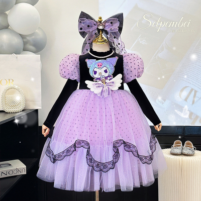 女童秋冬库洛米公主网纱连衣裙