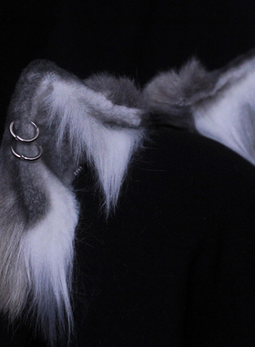 三尾树手作狼耳原创兽耳仿真Lolita头箍kc