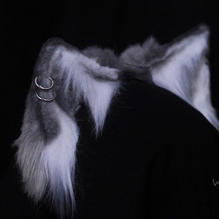 三尾树手作狼耳原创兽耳仿真Lolita头箍kc