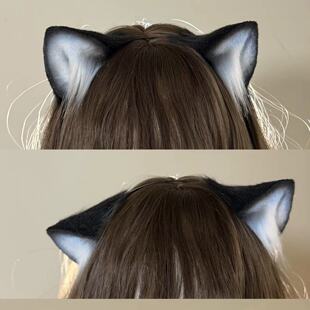 三尾树原创小猫耳 小野 兽耳头箍发夹两用头饰cos猫耳Lolita配饰