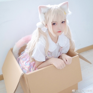 三尾树八月乙女合作粉色猫咪猫耳kc头箍发夹lolita