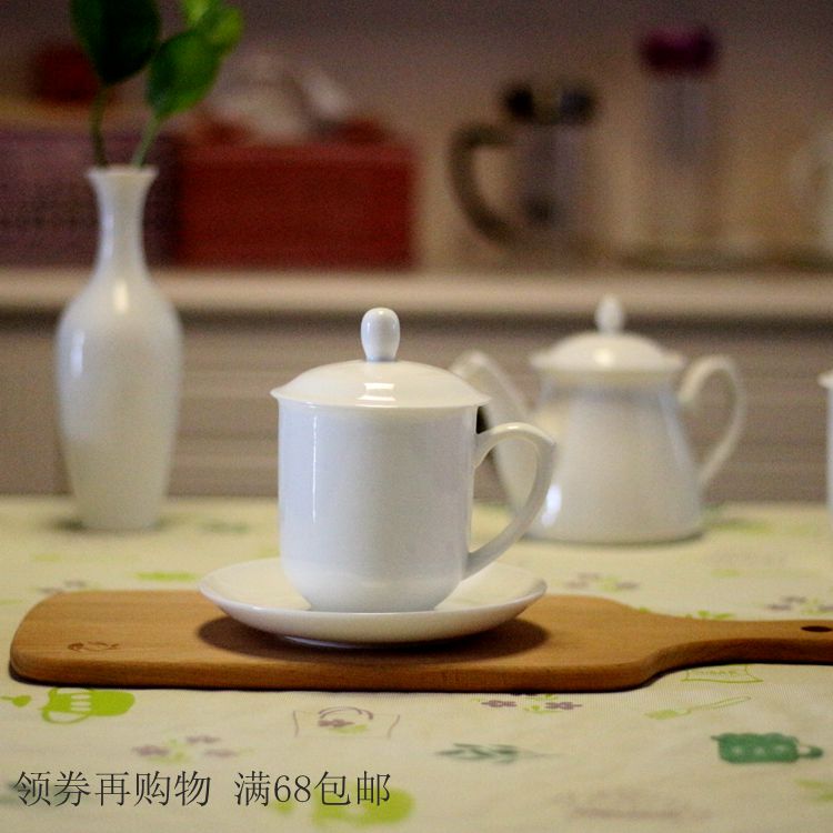 外贸出口高档中式风纯白骨瓷杯