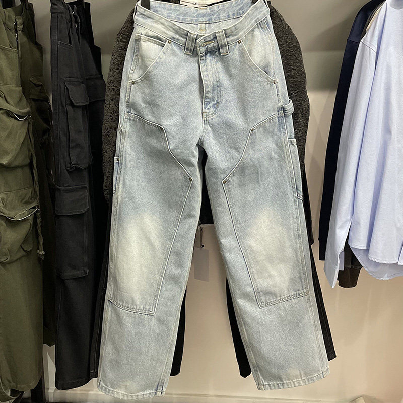 春季男装宽松直筒水洗牛仔裤休闲长裤伐木工装裤宽松口袋6855402,男装,牛仔裤,淘宝优惠券,粉丝福利购,淘宝优惠卷