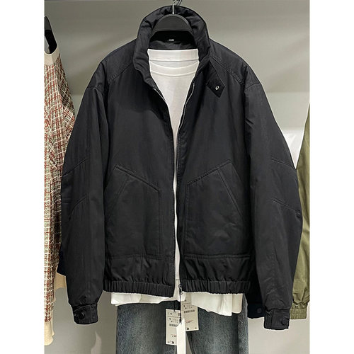 柜529！ZA男装冬季立领棉衣夹克