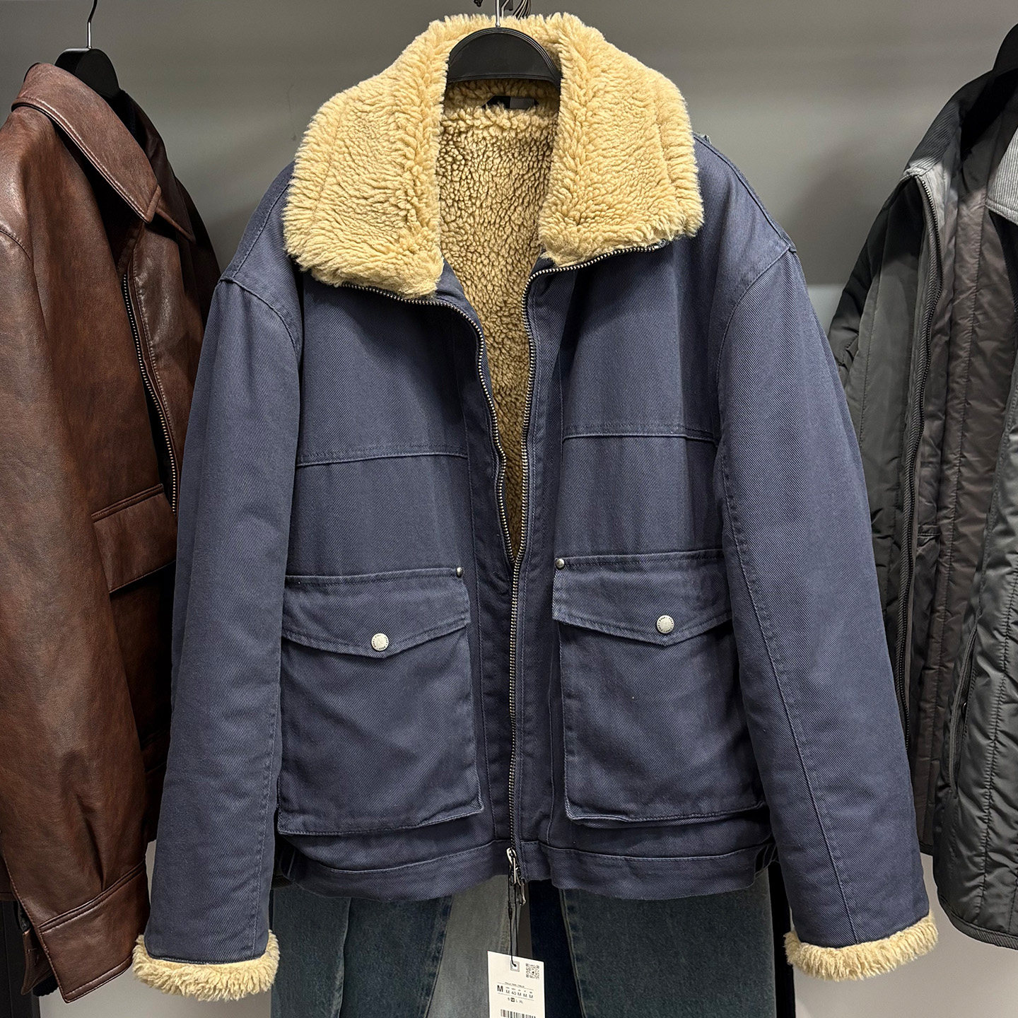 柜799！ZA男装宽松水洗夹克外套