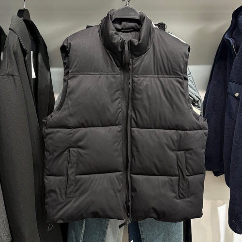 2025秋冬男装立领绗缝直筒厚款马甲无袖休闲棉服背心0029440 707