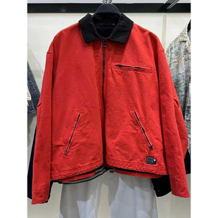 休闲翻领撞色水洗夹克工装 柜529 美式 男装 外套厚6987402 24秋冬季