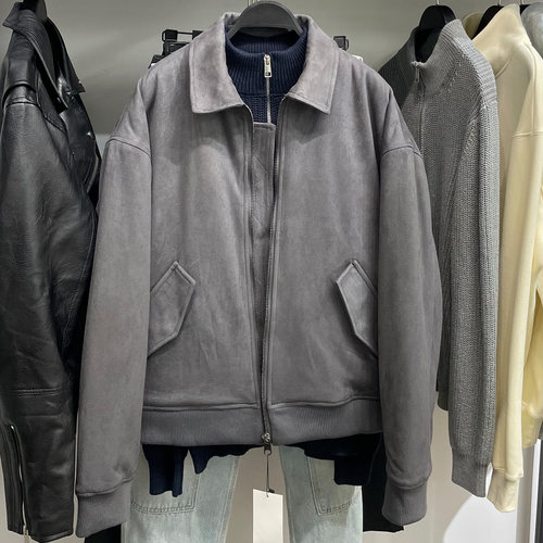 柜529！ZA男装绒面夹棉外套棉服