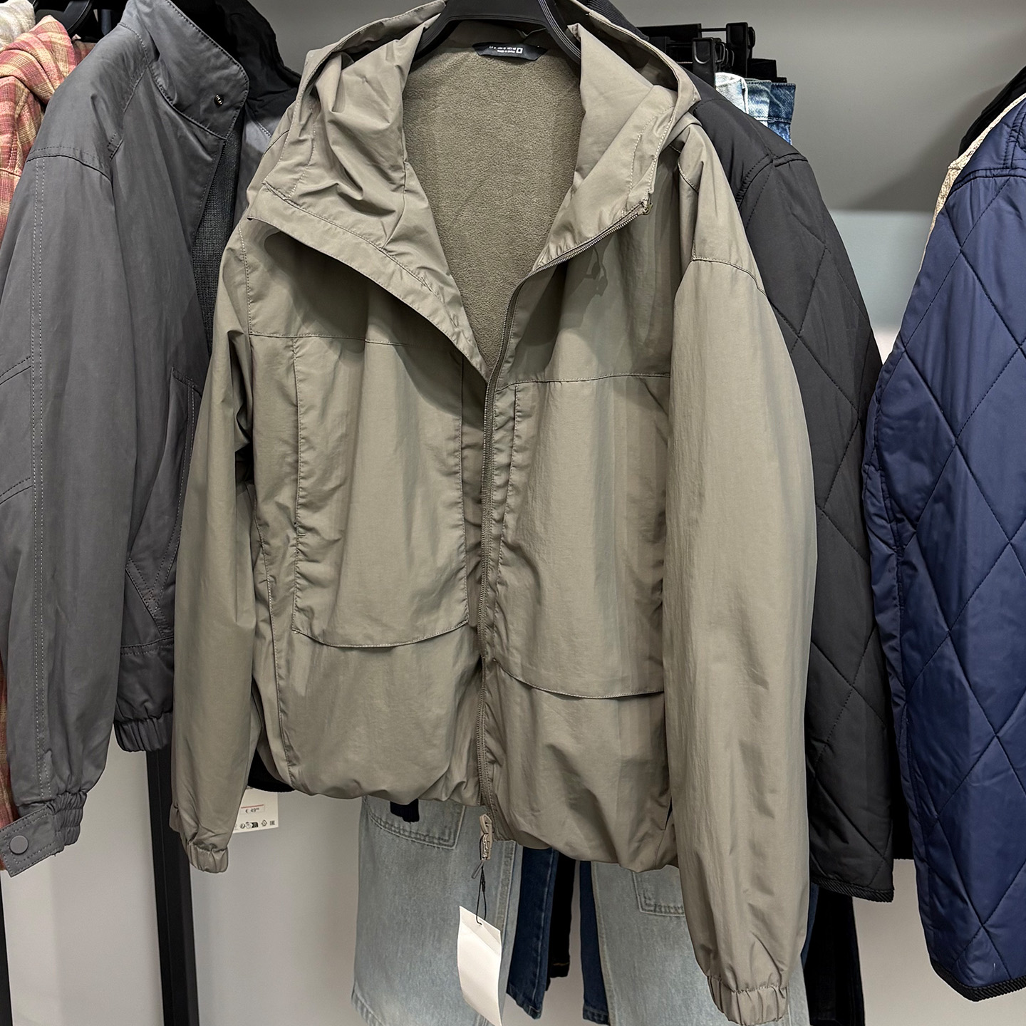 柜549！ZA秋冬男装加绒冲锋外套