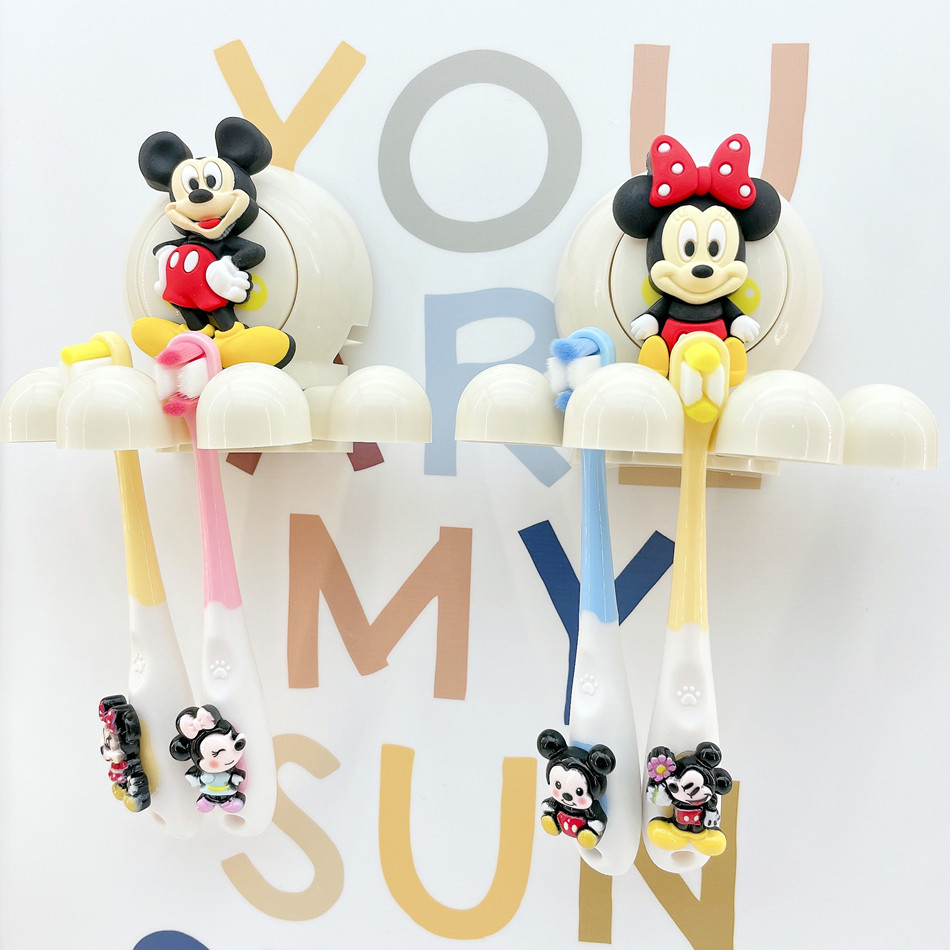 儿童卡通牙刷架吸盘式壁挂免打孔可爱真空卫生间米老鼠牙刷置物架