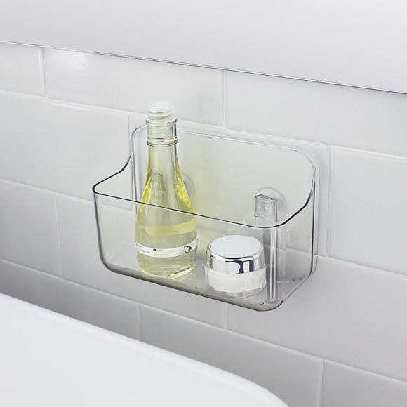 pet吸附墙置物带漏水孔收纳架