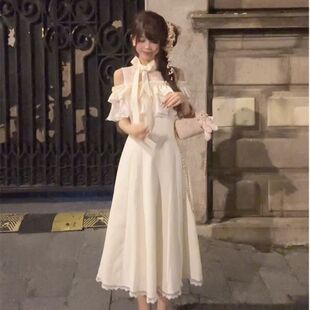 大码胖mm森女系原创想去海边 小奶梨 清楚系温柔甜美长款连衣裙