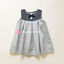 3-10岁秋冬女童薄呢子拼接色连衣裙2
